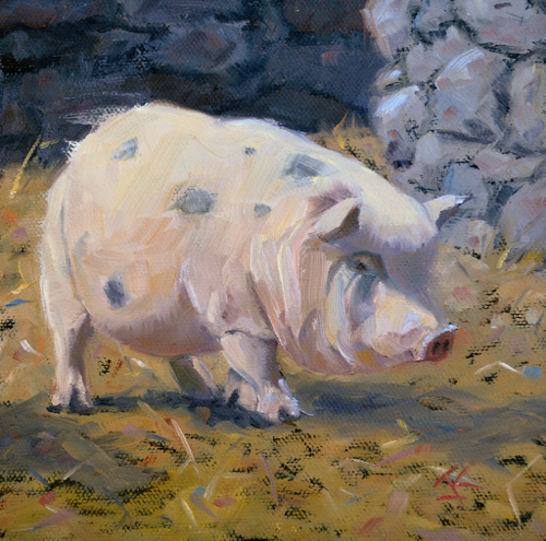 Off To Lunch 6x6 $275 at Hunter Wolff Gallery